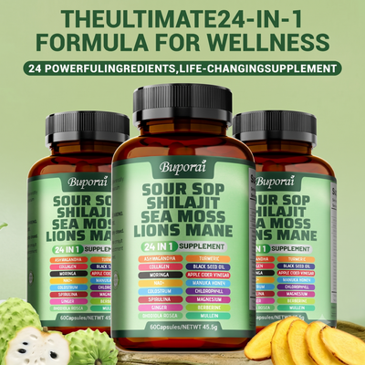 SOUR SOP SHILAJIT SEA MOSS LIONS MANE 24 IN 1